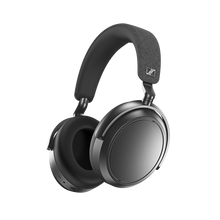 Charger l&#39;image dans la galerie, Black Sennheiser MOMENTUM 4 Wireless Headphones with a closed back design, over-ear, and touch controls on the earcup.